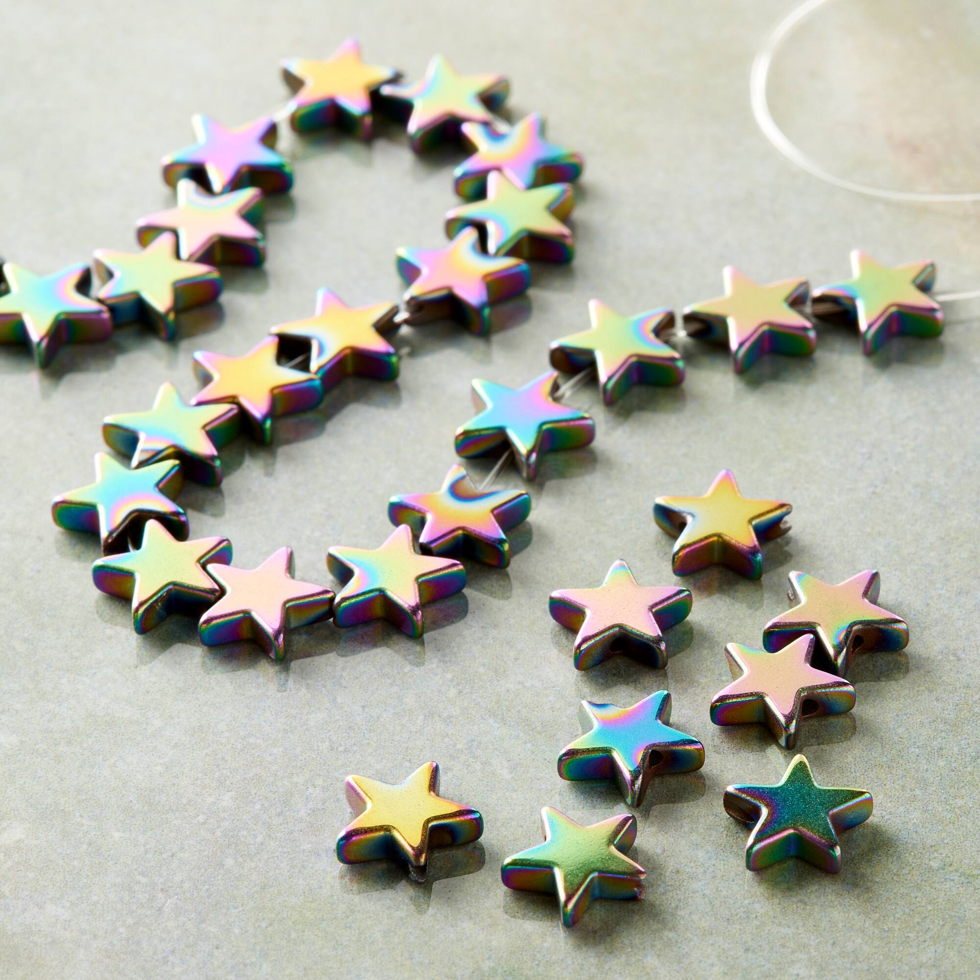 Silver Hematite Luster Star Beads, 8mm by Bead Landing™